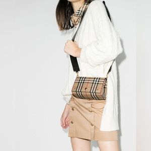 NWT Burberry Hackberry Vintage Check Leather Cross Body Bag ✨